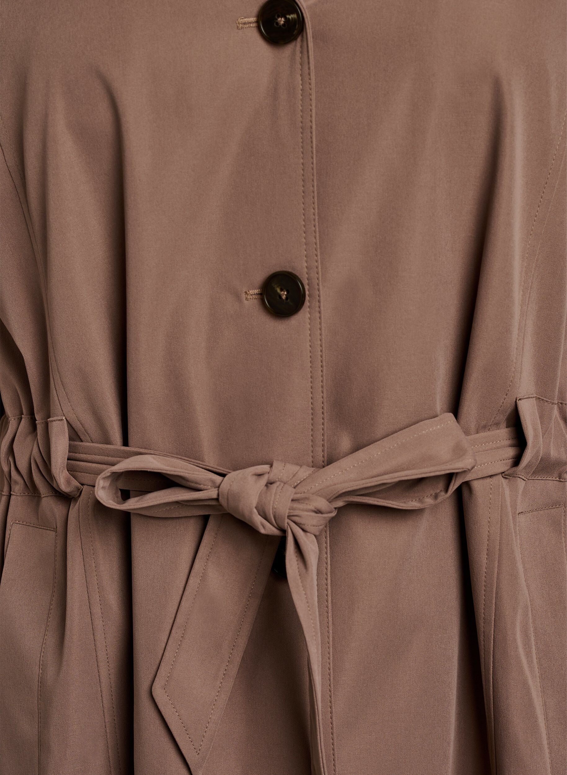 Zizzi Trench-coat avec capuche et ceinture &agrave; nouer, Marron, Packshot image number 2