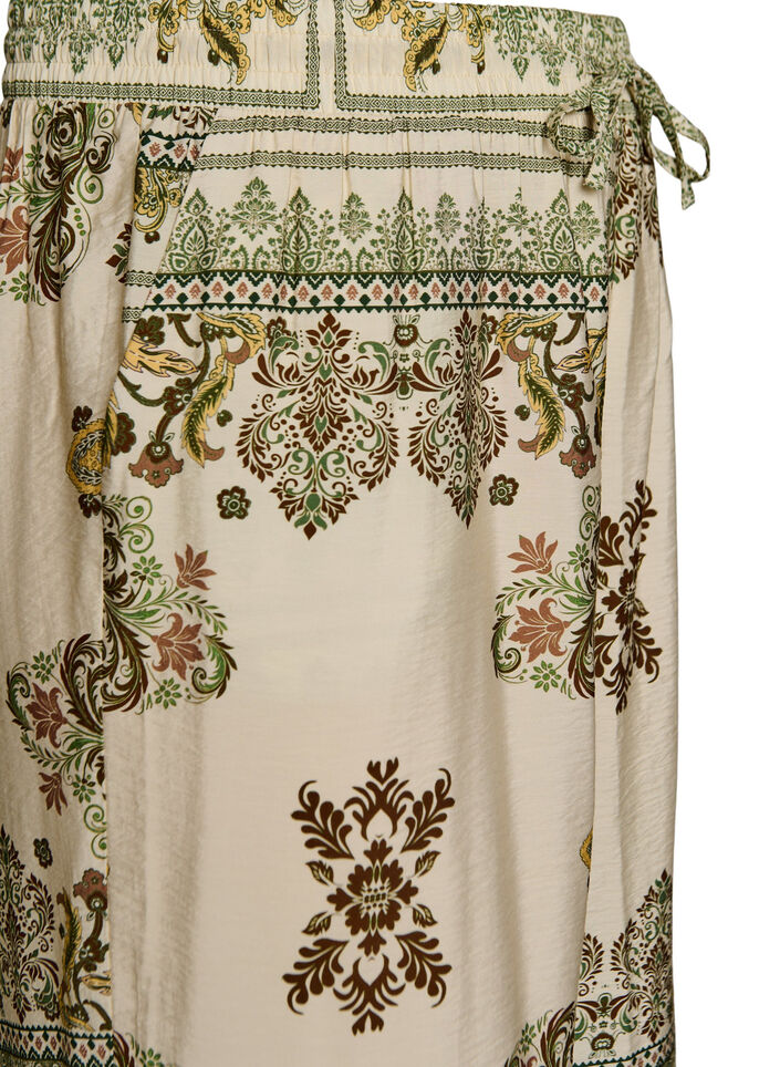 Pantalon large &agrave; motifs, Vert, Packshot image number 2