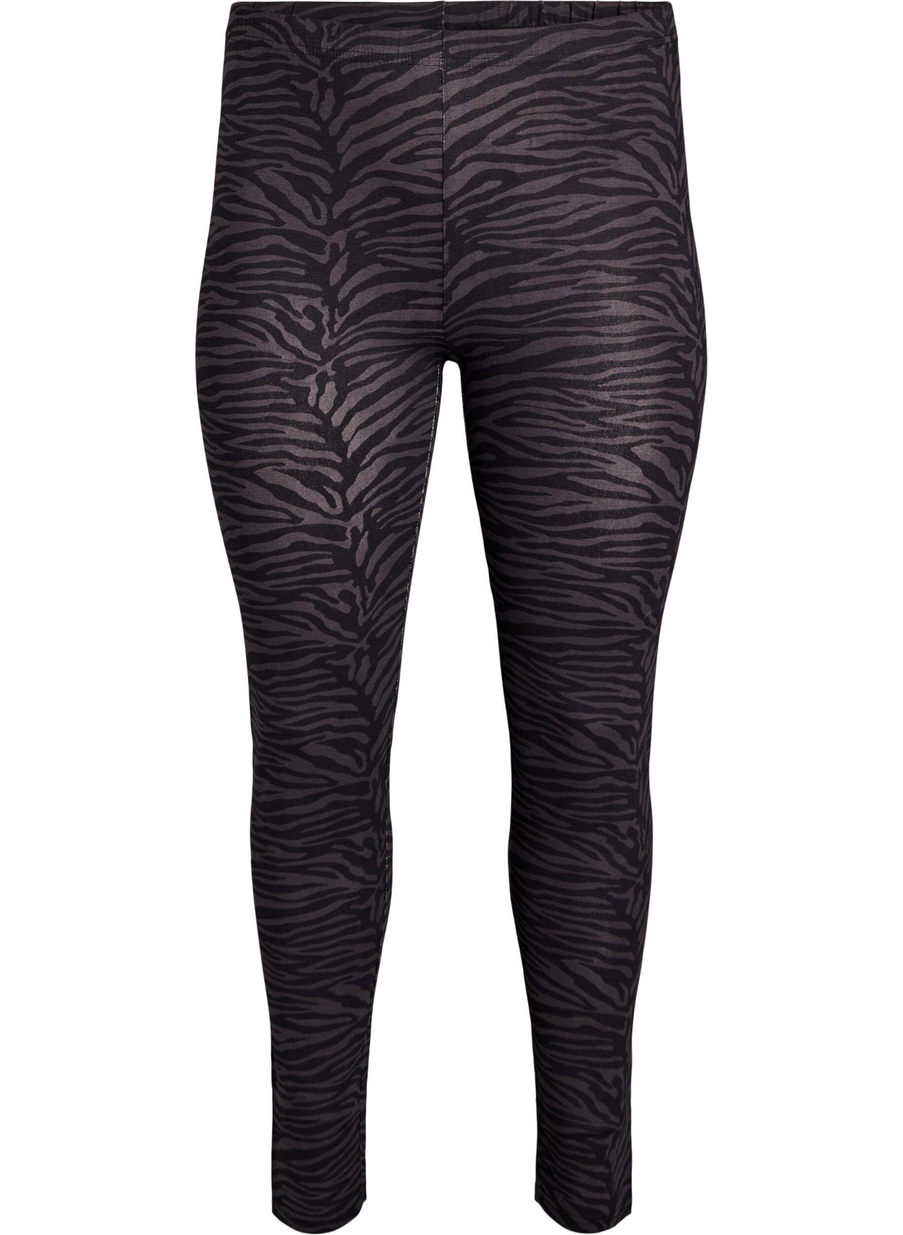 Zizzi Leggings en viscose avec imprim&eacute;, Noir, Packshot image number 0