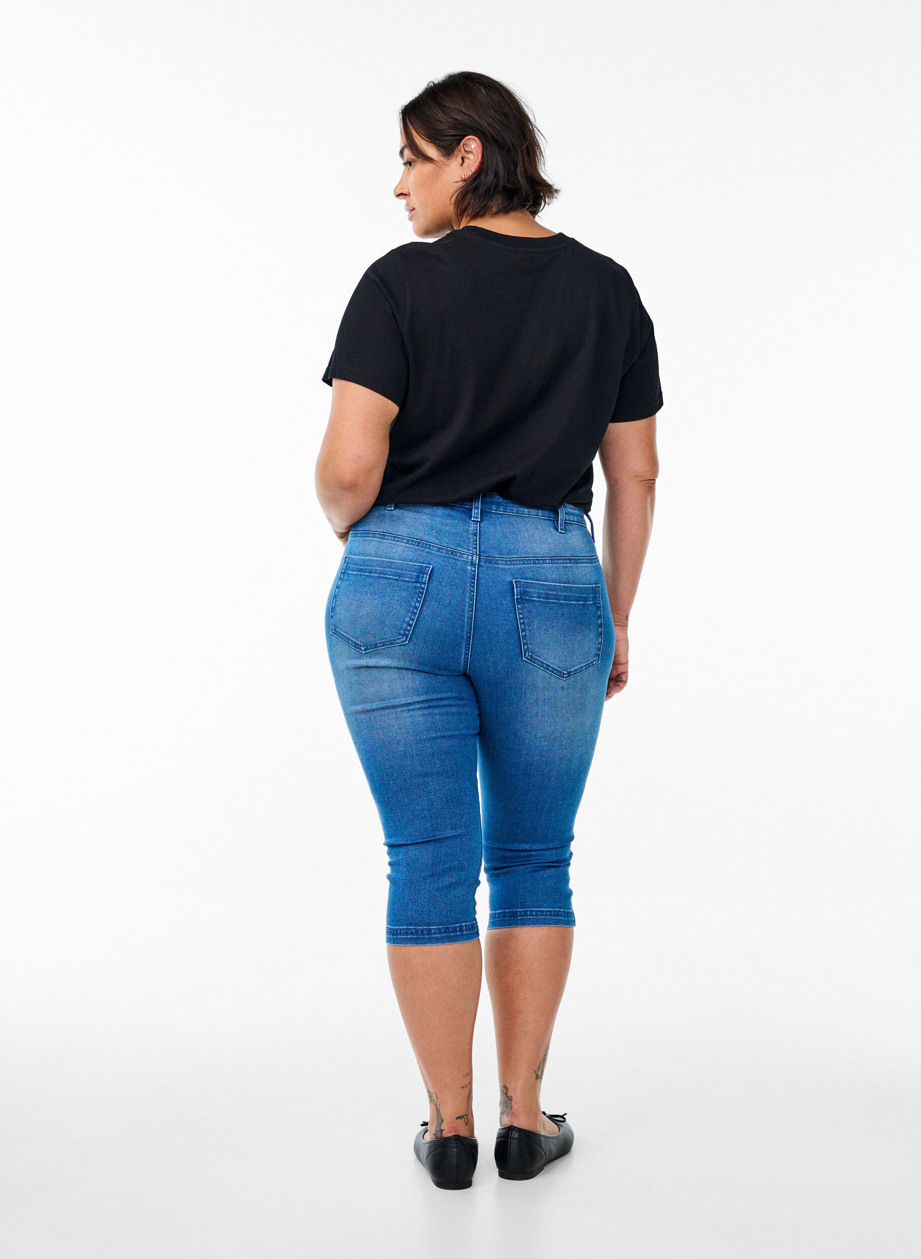ZizziJean capri Amy &agrave; taille haute et coupe super slim, Bleu Clair, Model image number 1