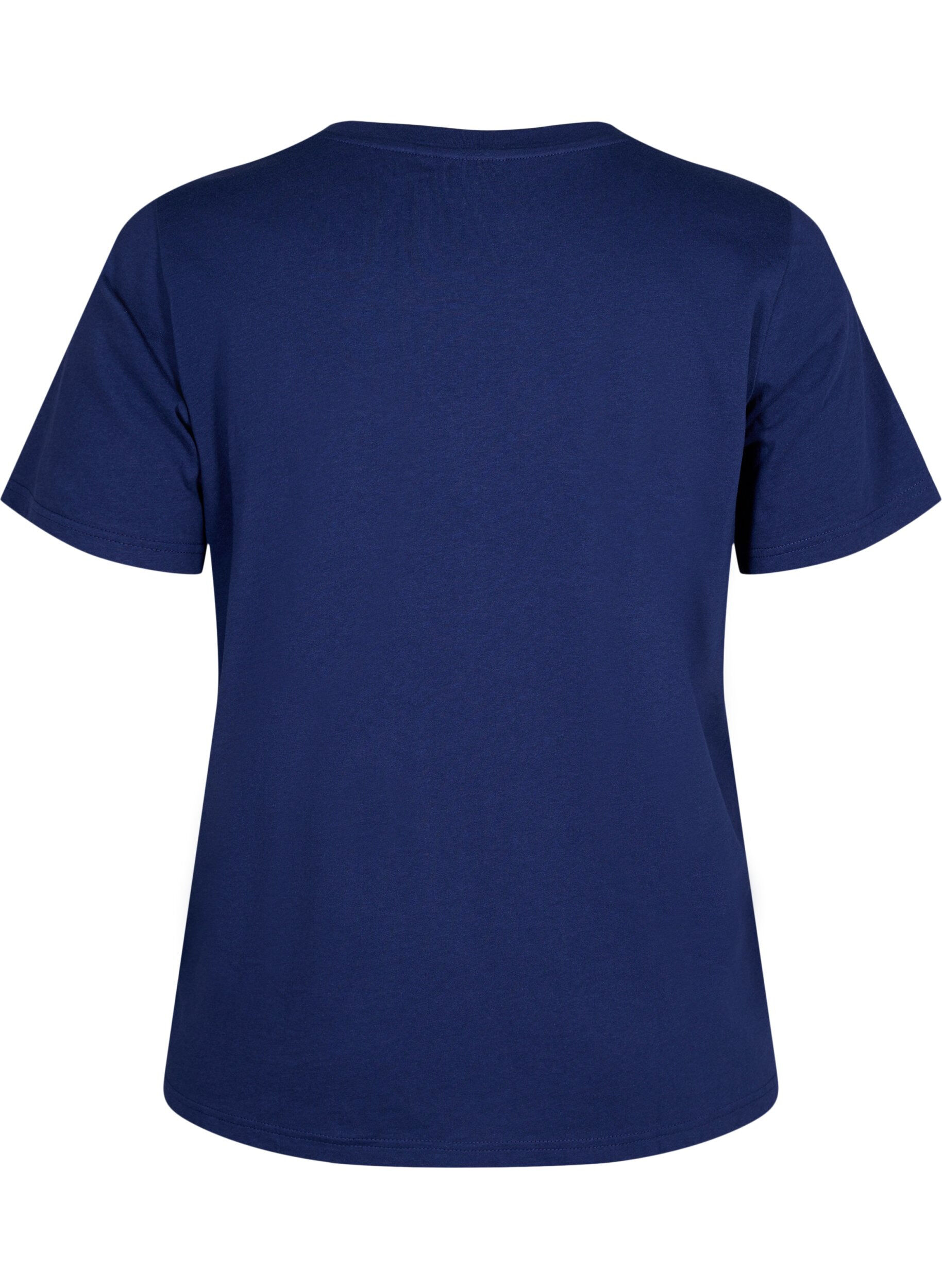 Zizzi T-shirt en coton &agrave; col ras du cou avec impression, Medieval B.W. Hearts, Packshot image number 1