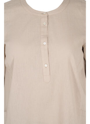 Tunique en coton à manches courtes avec poches, Simply Taupe, Packshot image number 2