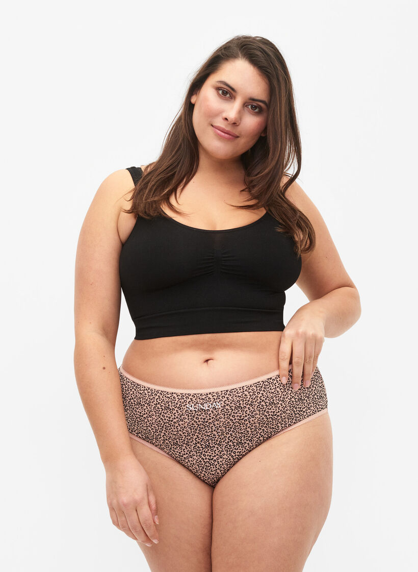 Lot de 7 culottes hipster à taille normale, Blue Multi Pack , Model image number 0