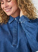 Blouse en jean coupe ballon, Bleu, Model image number 3