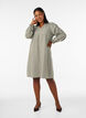 Robe imprim&eacute;e en viscose &agrave; manches longues, Vert Kaki, Model image number 1