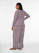 Pantalon de pyjama ray&eacute; &agrave; taille haute et coupe ample, Bordeaux, Model image number 1