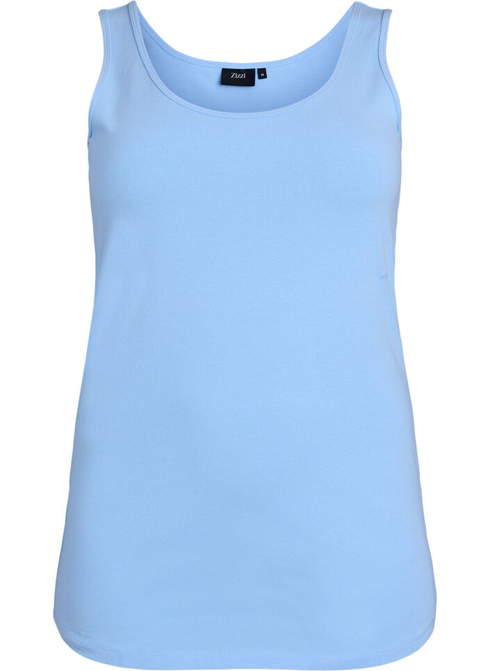 Haut uni Basic en coton, Bleu Clair, Packshot image number 0