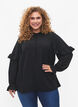 Blouse avec volants et boutons, Black, Model image number 0