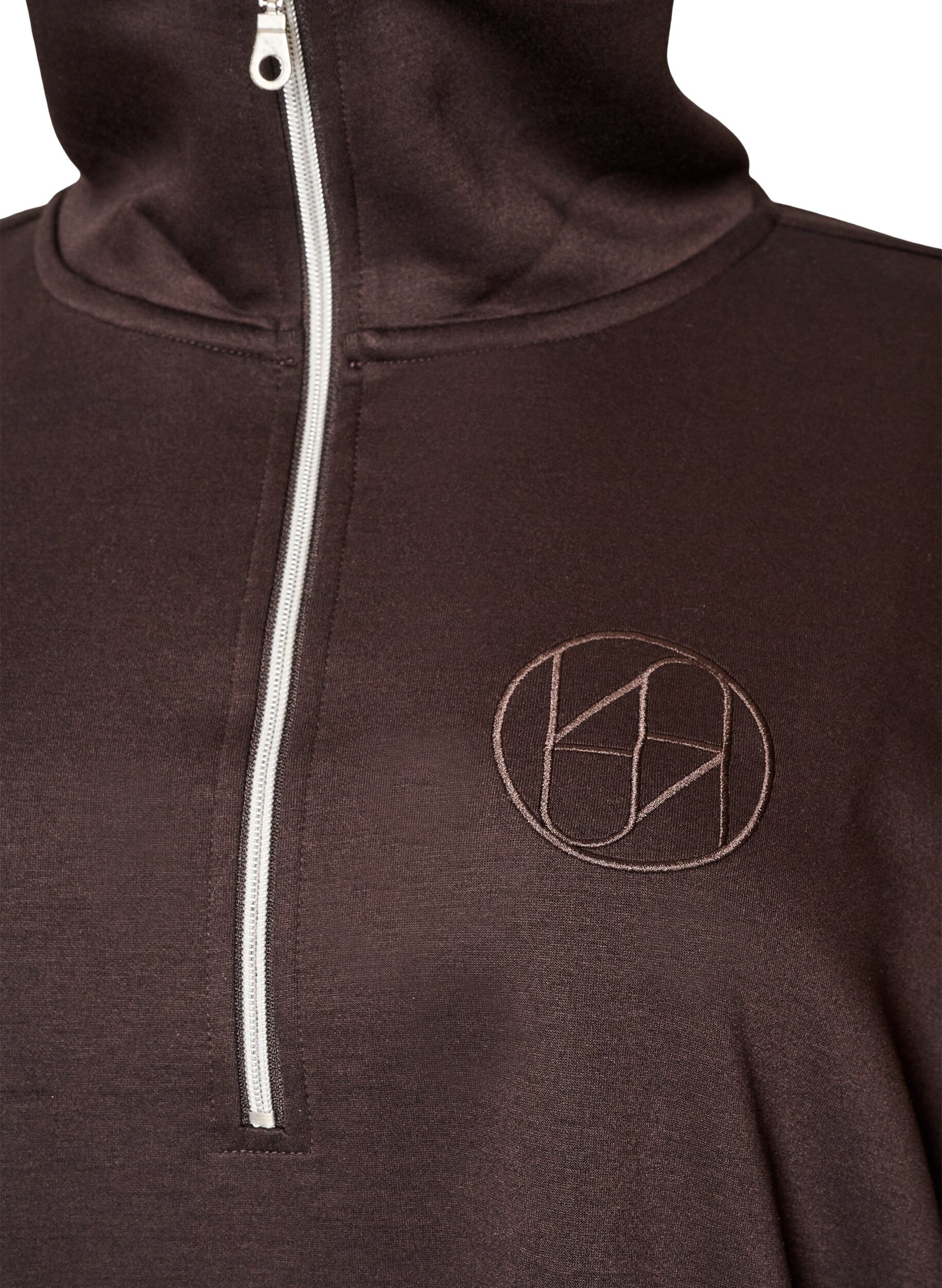 ZizziRobe-sweat sportive avec col montant et fermeture zipp&eacute;e, Marron, Packshot image number 2
