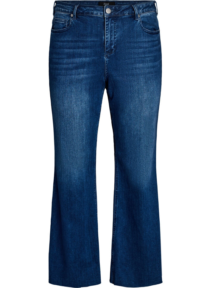 Jean bootcut taille haute, Bleu, Packshot image number 0