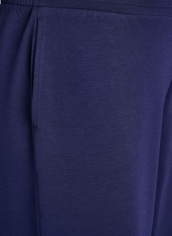 Pantalon 7/8 en modal m&eacute;lang&eacute; avec poches, Bleu, Packshot image number 2