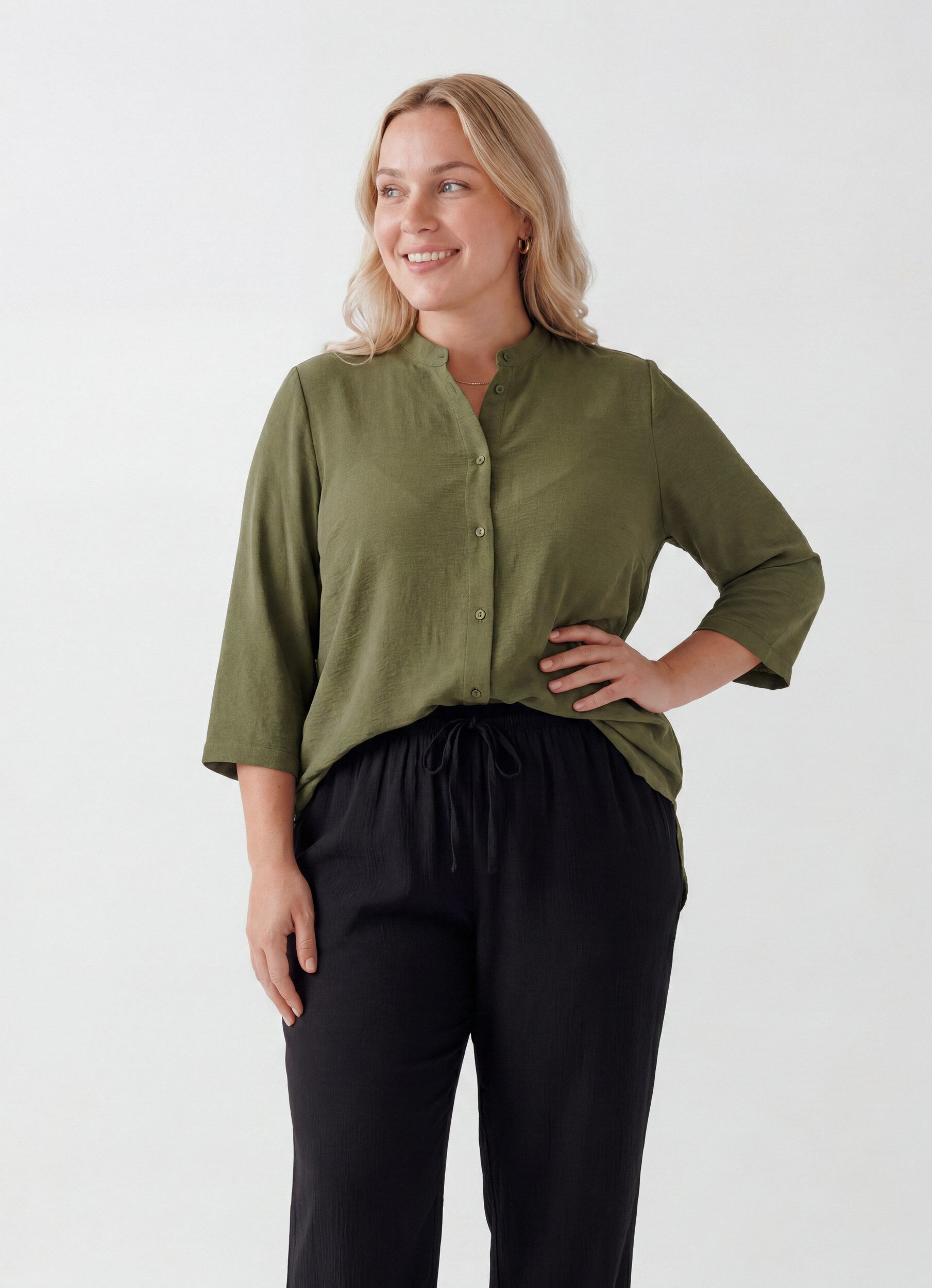 Tunique avec manches 3/4, Vert, Model