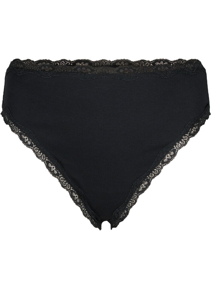 String en coton, paquet de 3, Black, Packshot image number 2