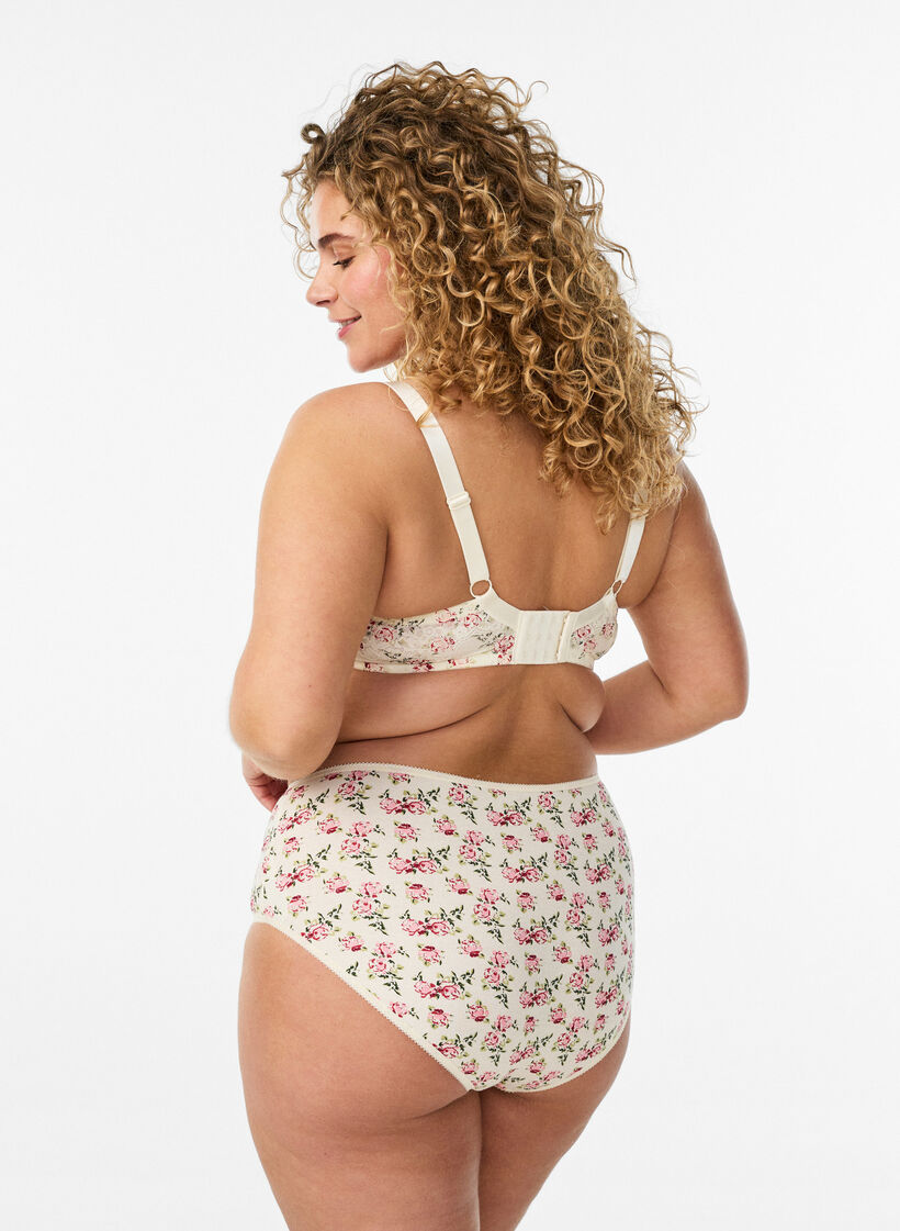 Lot de 5 culottes c&ocirc;tel&eacute;es en coton, Vanille, Model image number 2