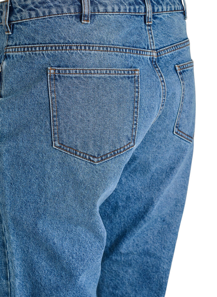 Jean Mille coupe Mom taille haute, Bleu, Packshot image number 3