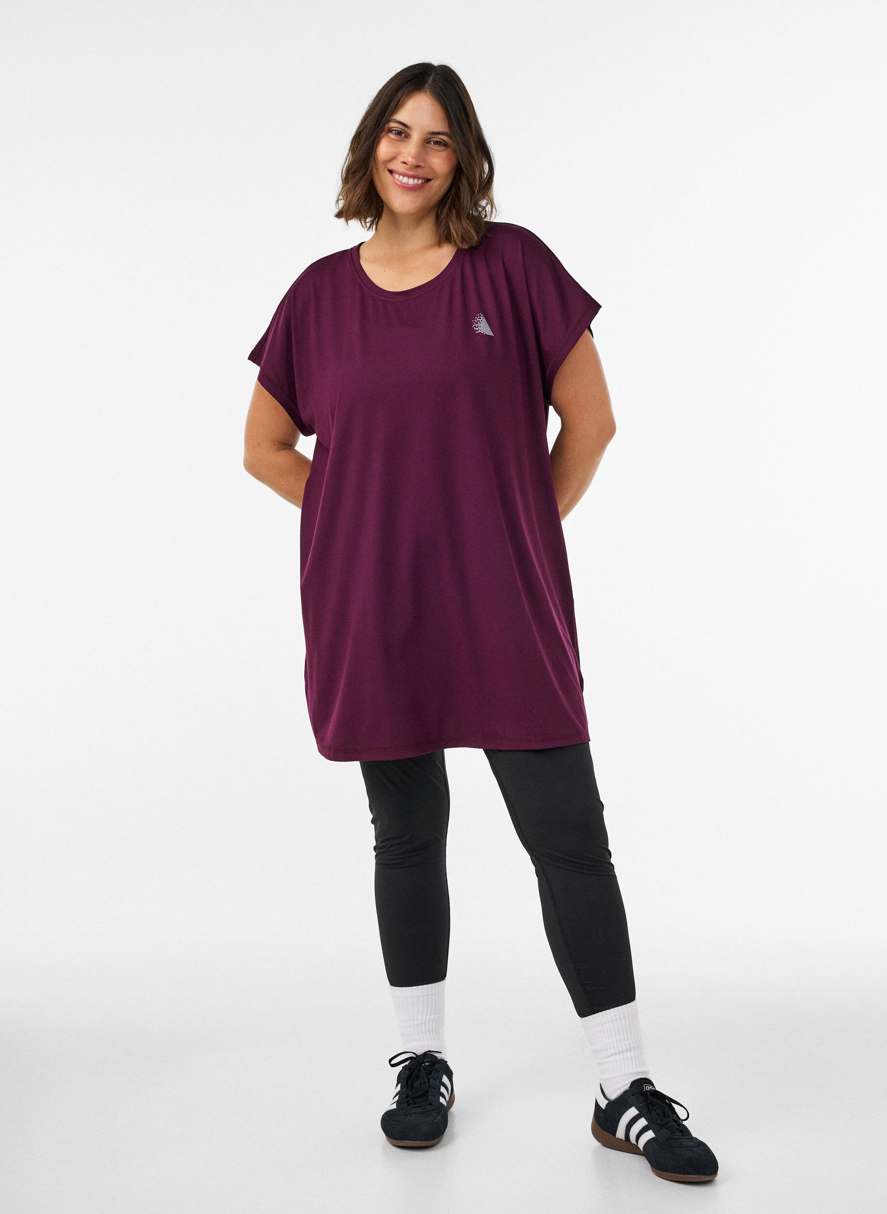 ZizziT-shirt d'entra&icirc;nement long, Violet, Model image number 1