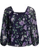 Chemisier en mousseline avec imprim&eacute; floral et manches longues, Bleu, Packshot image number 0
