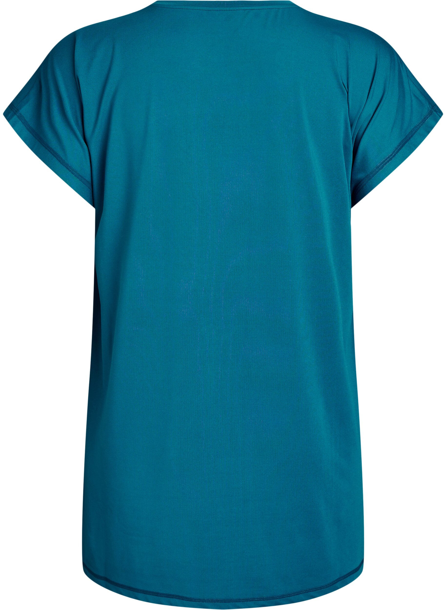 Zizzi T-shirt long d'entra&icirc;nement, Bleu p&eacute;trole, Packshot image number 1