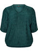 Blouse avec texture ondul&eacute;e et coupe ballon, Vert fonc&eacute;, Packshot image number 0