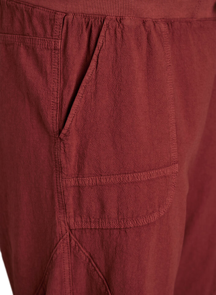 Pantacourt en coton, Bordeaux, Packshot image number 2