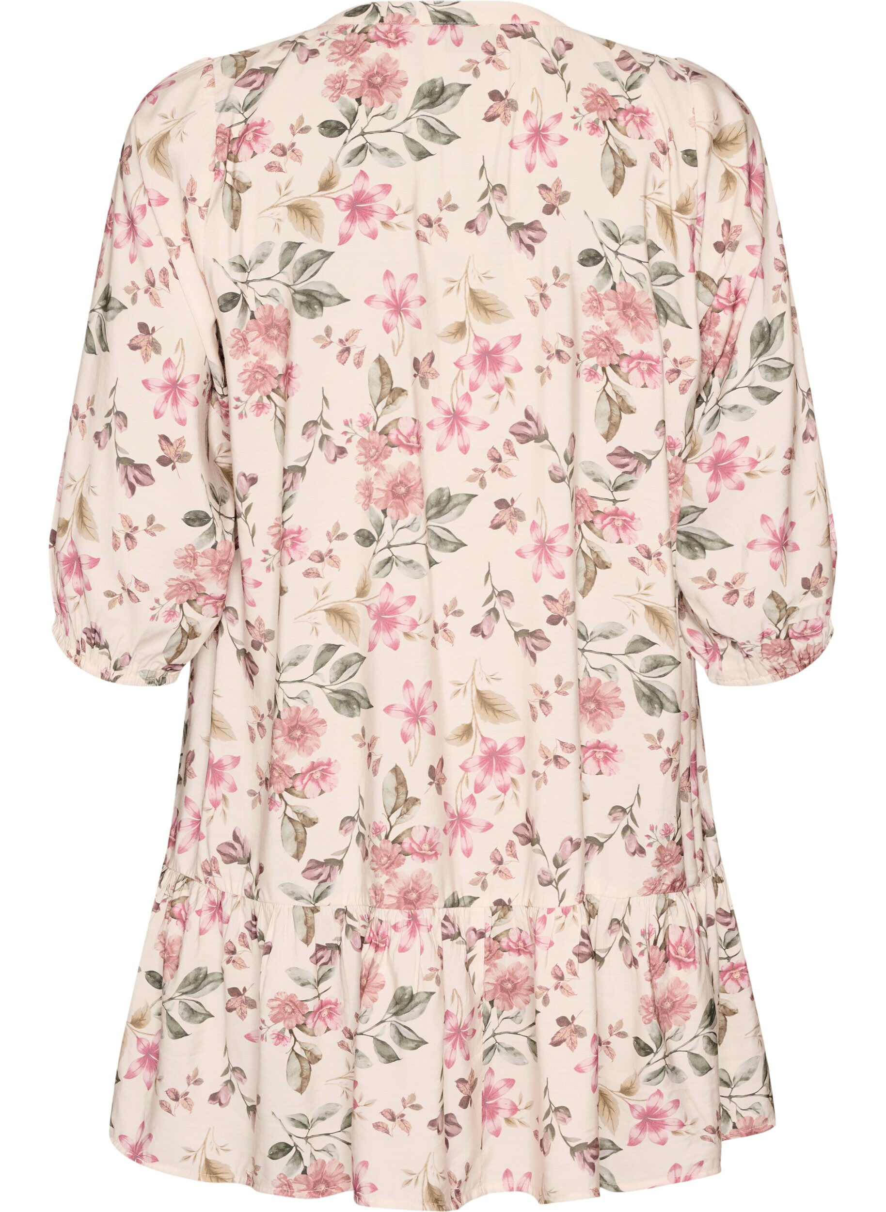 ZizziTunique coupe &eacute;vas&eacute;e en viscose avec manches 3/4, Vanille, Packshot image number 1