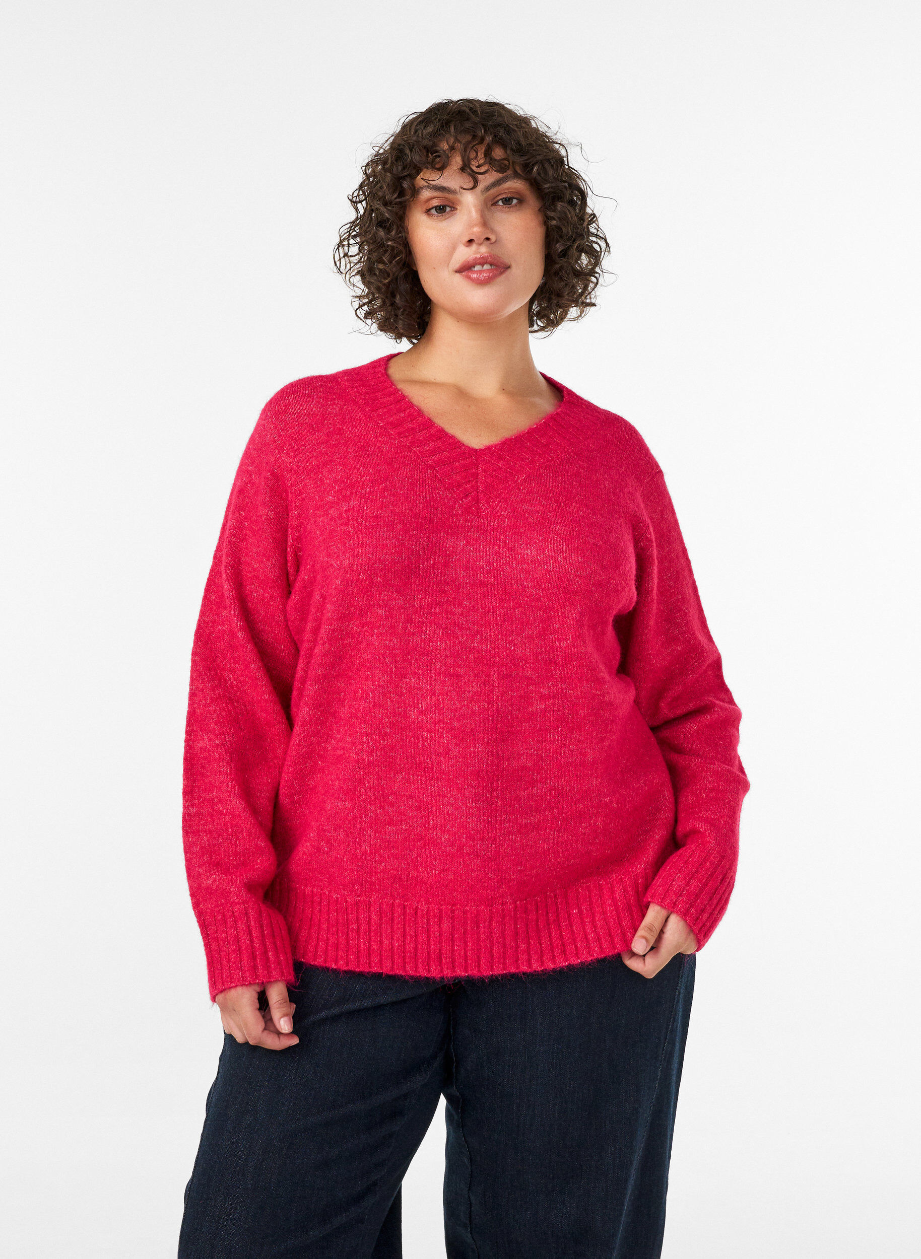 Pull col V, Rose, Model