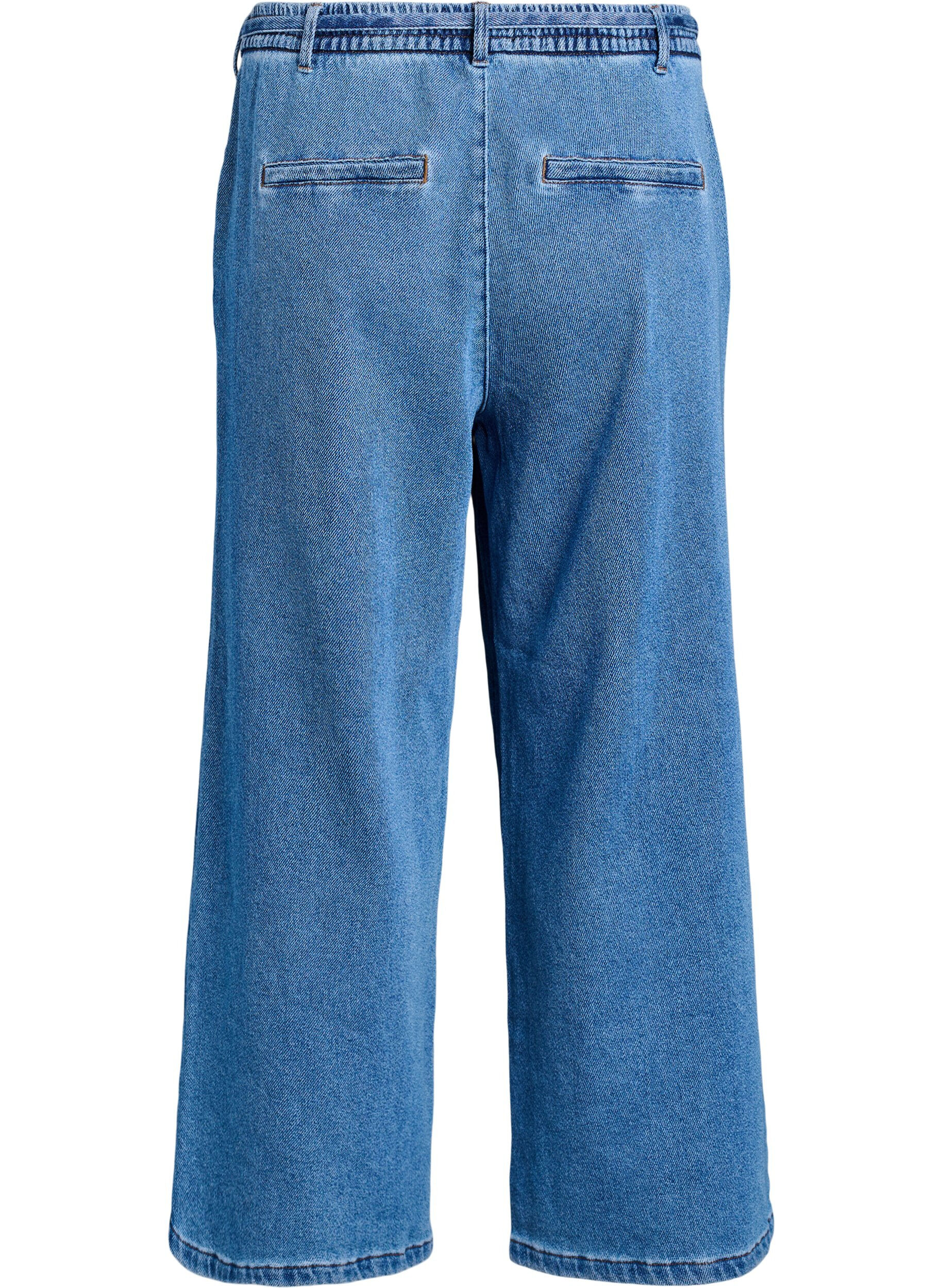 Zizzi Jean ample &agrave; ceinture &eacute;lastique et cordon de serrage, Bleu, Packshot image number 1