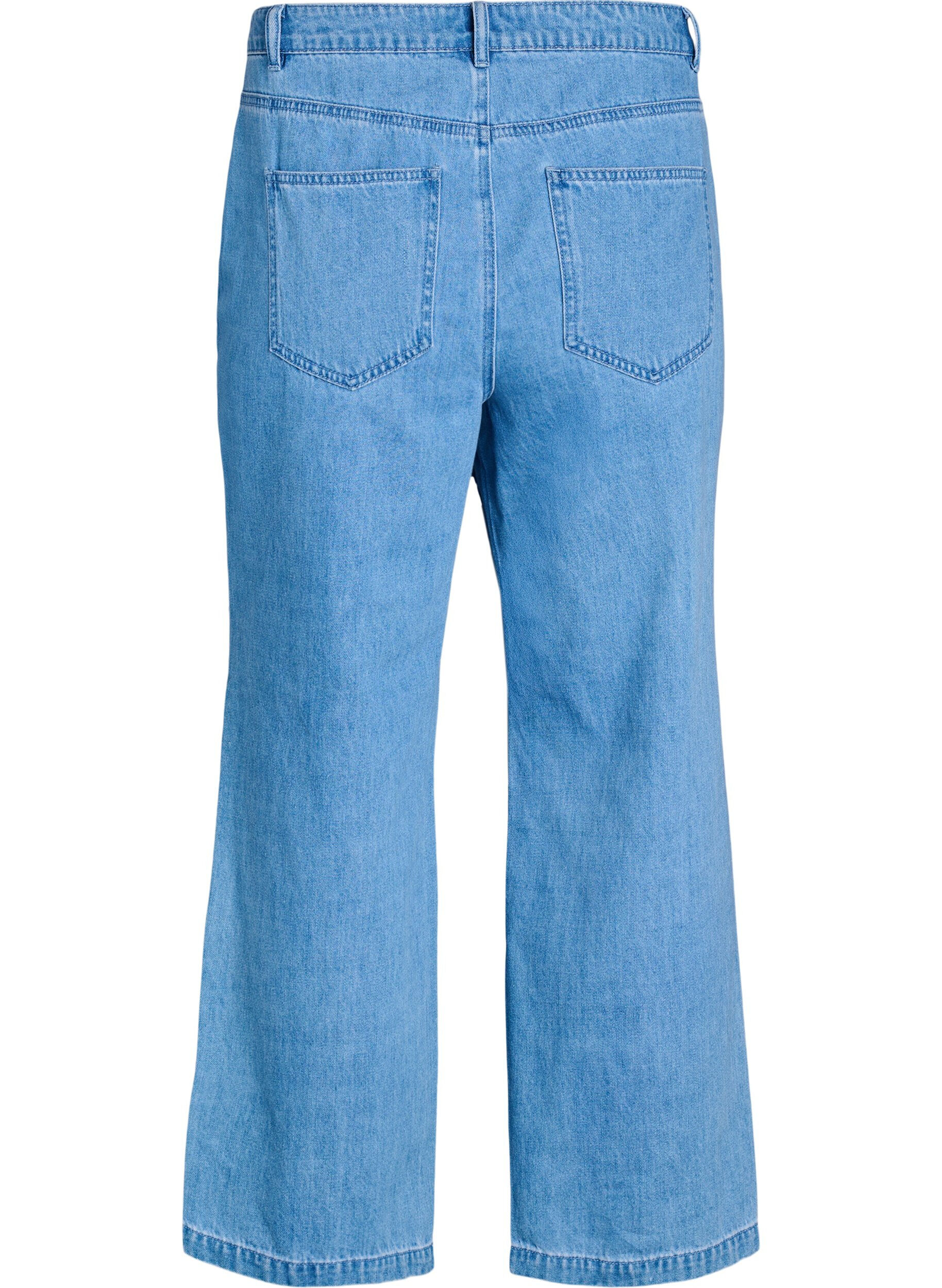 Zizzi Jean Kiana coupe droite et surpiq&ucirc;res apparentes, Bleu Clair, Packshot image number 1