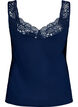 Top en viscose avec bordure en dentelle, Bleu, Packshot image number 1