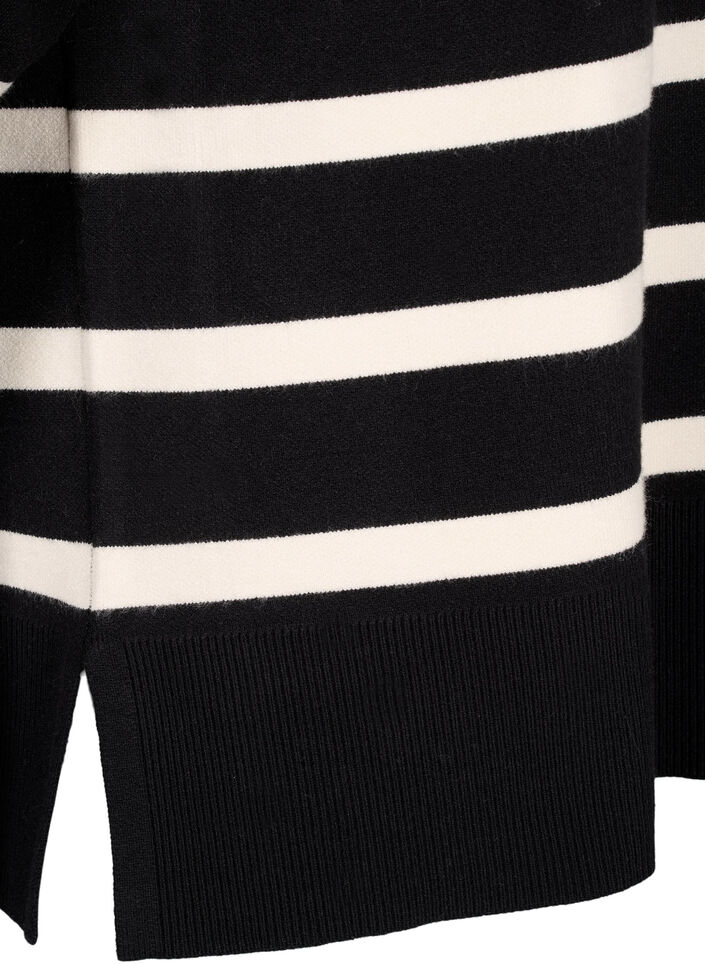Chemisier rayé en tricot à manches 3/4, Black Birch Stripes, Packshot image number 3