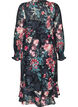 Robe midi fleurie &agrave; la texture tiss&eacute;e avec ceinture &agrave; nouer, Noir, Packshot image number 1
