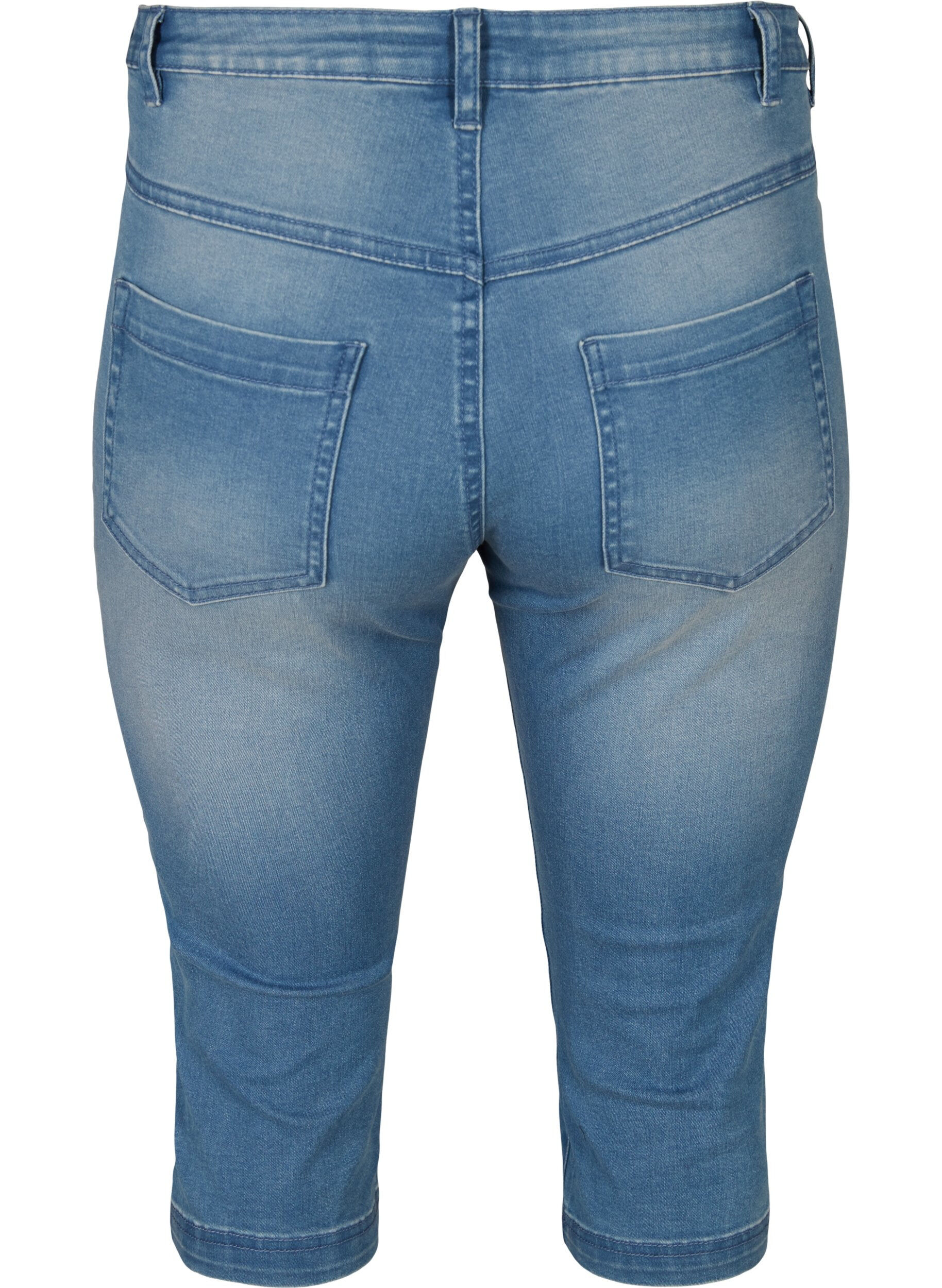 Zizzi Jean coupe slim Emily capri, Bleu Clair, Packshot image number 1