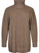 Pull en maille l&acirc;che avec col roul&eacute;, Marron, Packshot image number 0