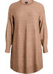 Robe courte en maille avec un motif textur&eacute; en V, Camel, Packshot image number 0