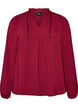 Blouse avec col en V et bande en crochet, Rouge, Packshot image number 0