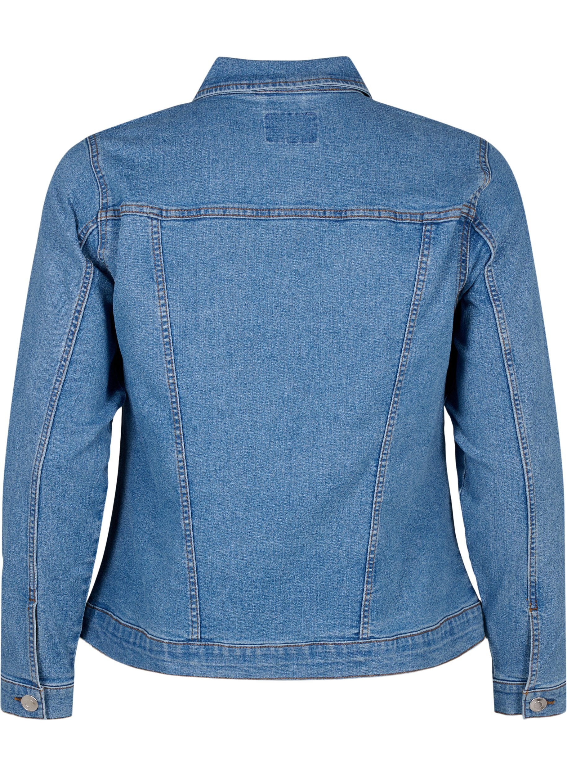 Zizzi Veste en jean en m&eacute;lange de coton extensible, Bleu, Packshot image number 1