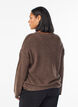 Pull ample en maille avec coutures apparentes, Marron, Model image number 2