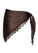 Foulard en satin avec ourlet en dentelle, Marron, Packshot image number 1