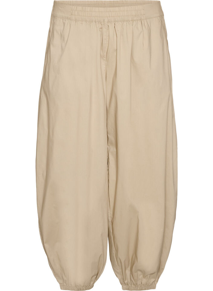 Pantalon ballon avec poches et ceinture &eacute;lastique, Beige, Packshot image number 0