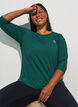Sports top with 3/4 sleeves, Vert fonc&eacute;, Model image number 3