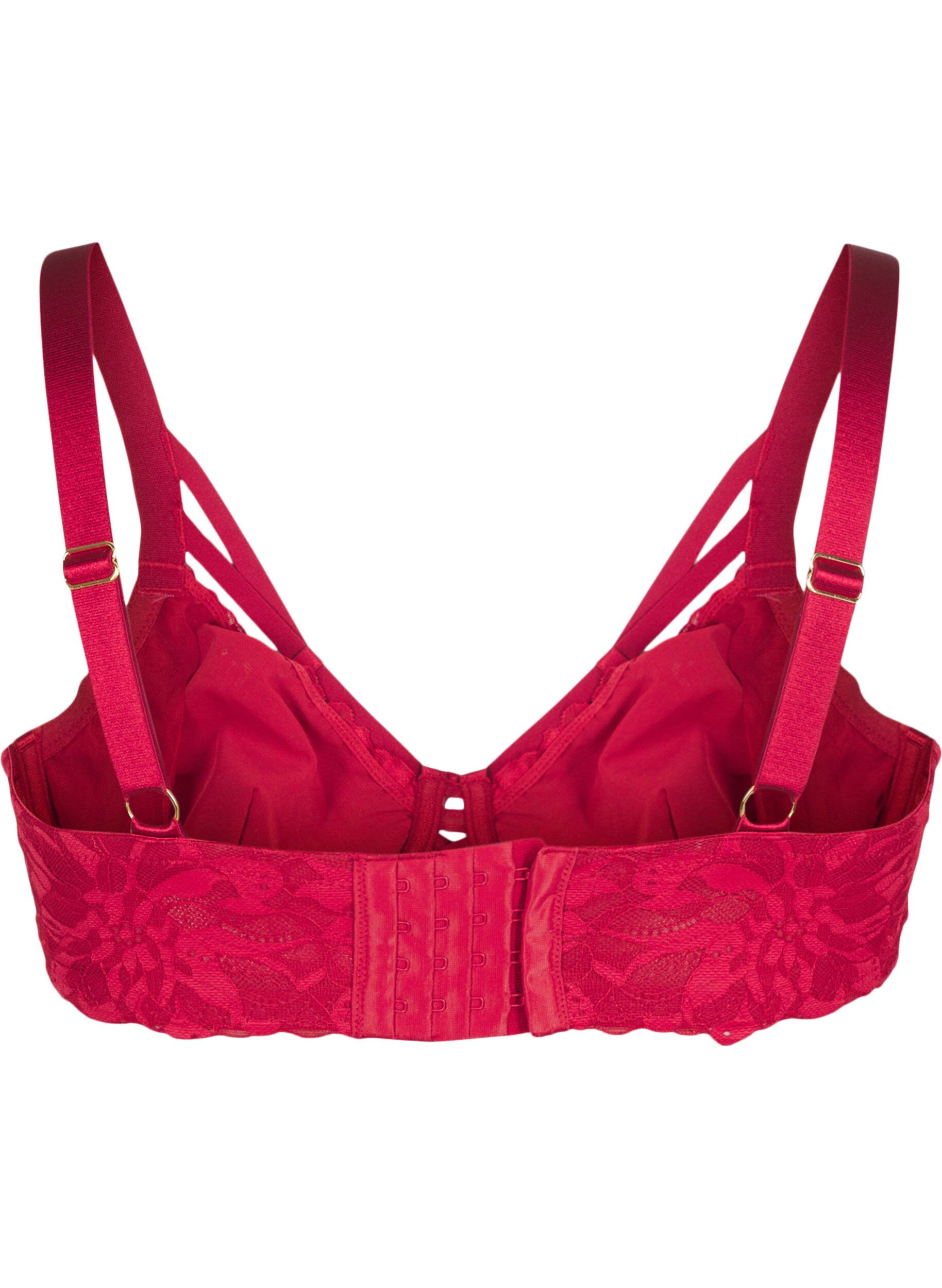 Zizzi Soutien-gorge en dentelle couvrant &agrave; d&eacute;coration &eacute;l&eacute;gante, Rhythmic Red, Packshot image number 1