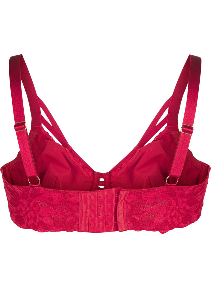 Soutien-gorge en dentelle couvrant à décoration élégante, Rhythmic Red, Packshot image number 1