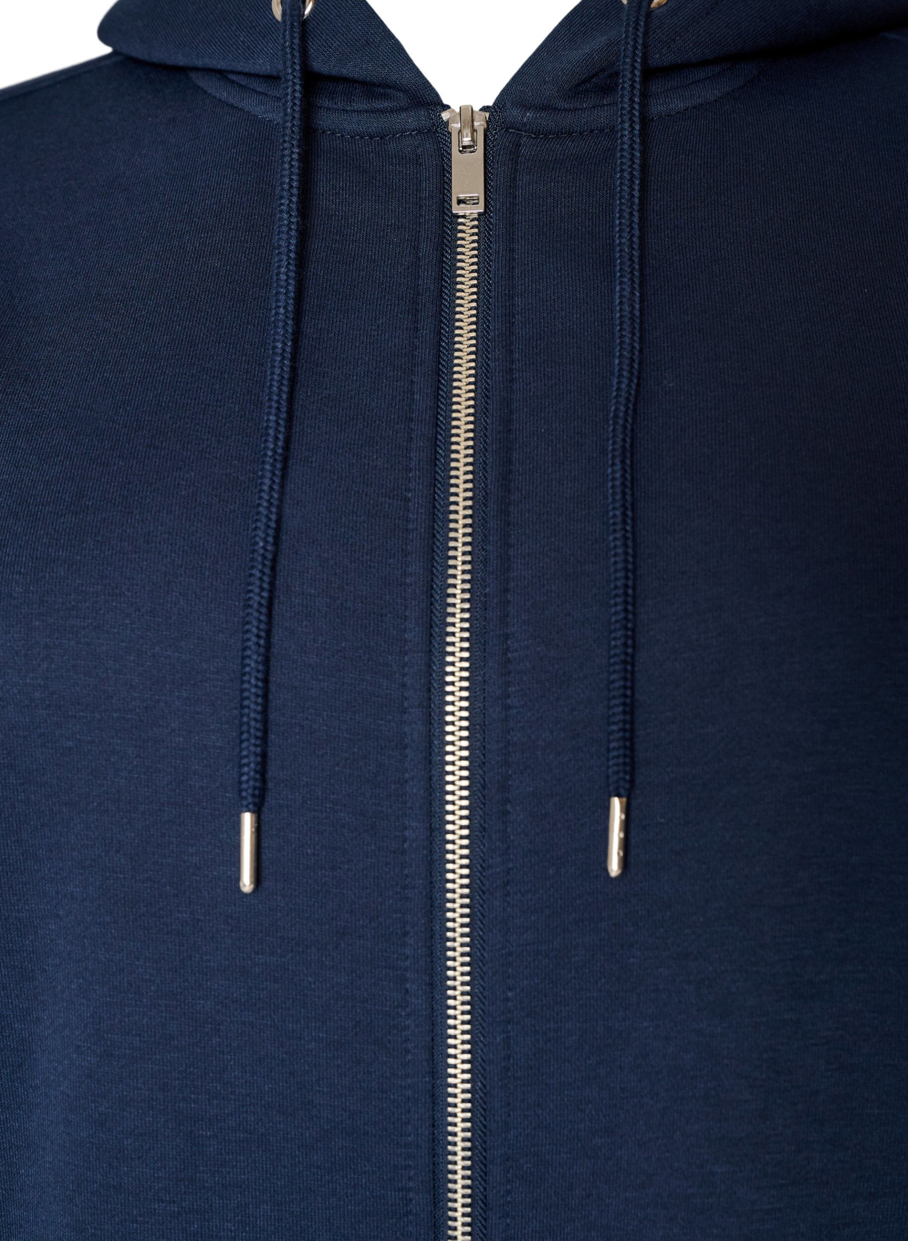 ZizziSweat &agrave; capuche long avec zip et poches, Bleu, Packshot image number 2