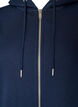 Sweat &agrave; capuche long avec zip et poches, Bleu, Packshot image number 2