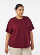 T-shirt coupe boxy en coton, Bordeaux, Model image number 0