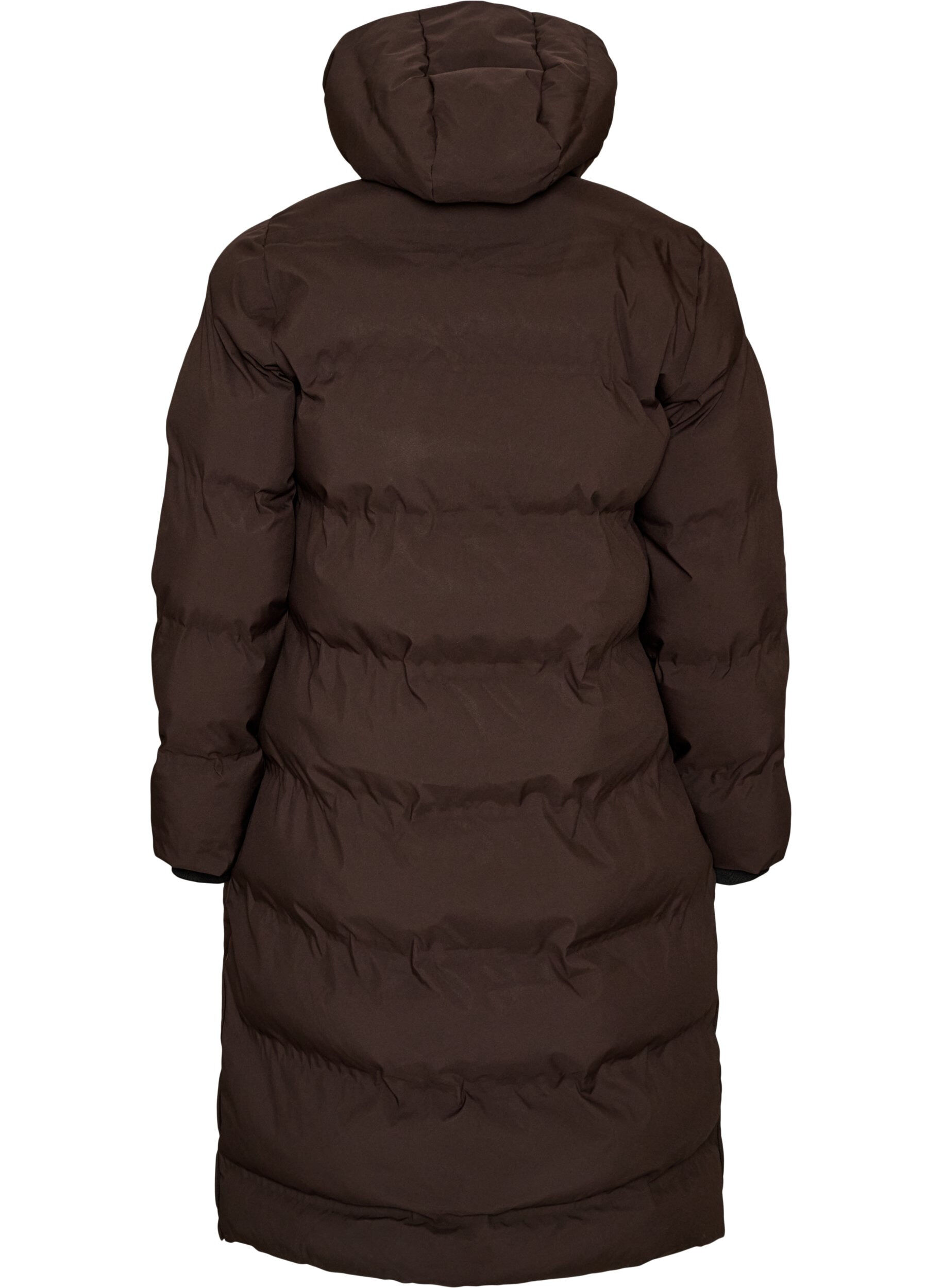 ZizziManteau d'hiver long et matelass&eacute; avec capuche, Marron, Packshot image number 1