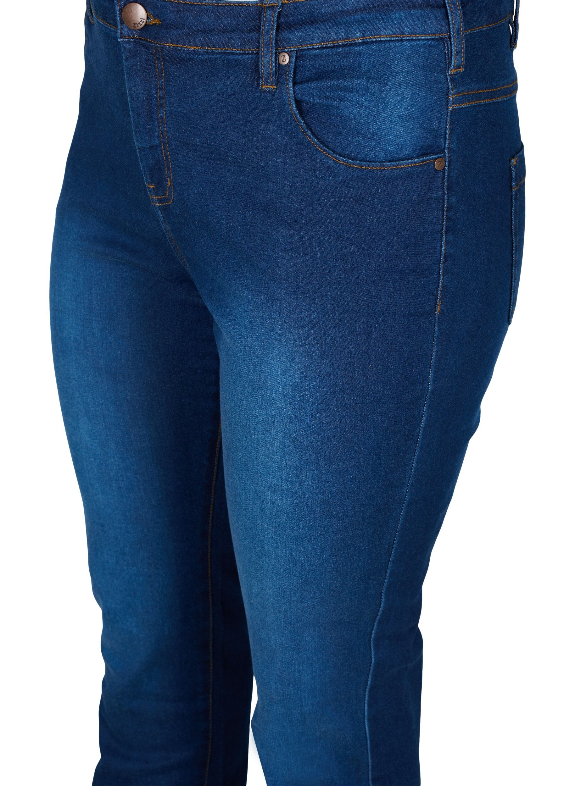 Zizzi Emily jeans slim fit taille normale, Bleu, Packshot image number 2