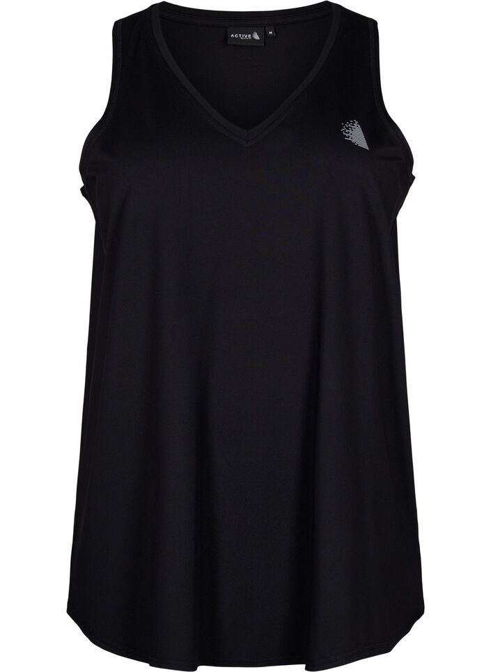 Top d’entraînement avec col en V, Black, Packshot image number 0