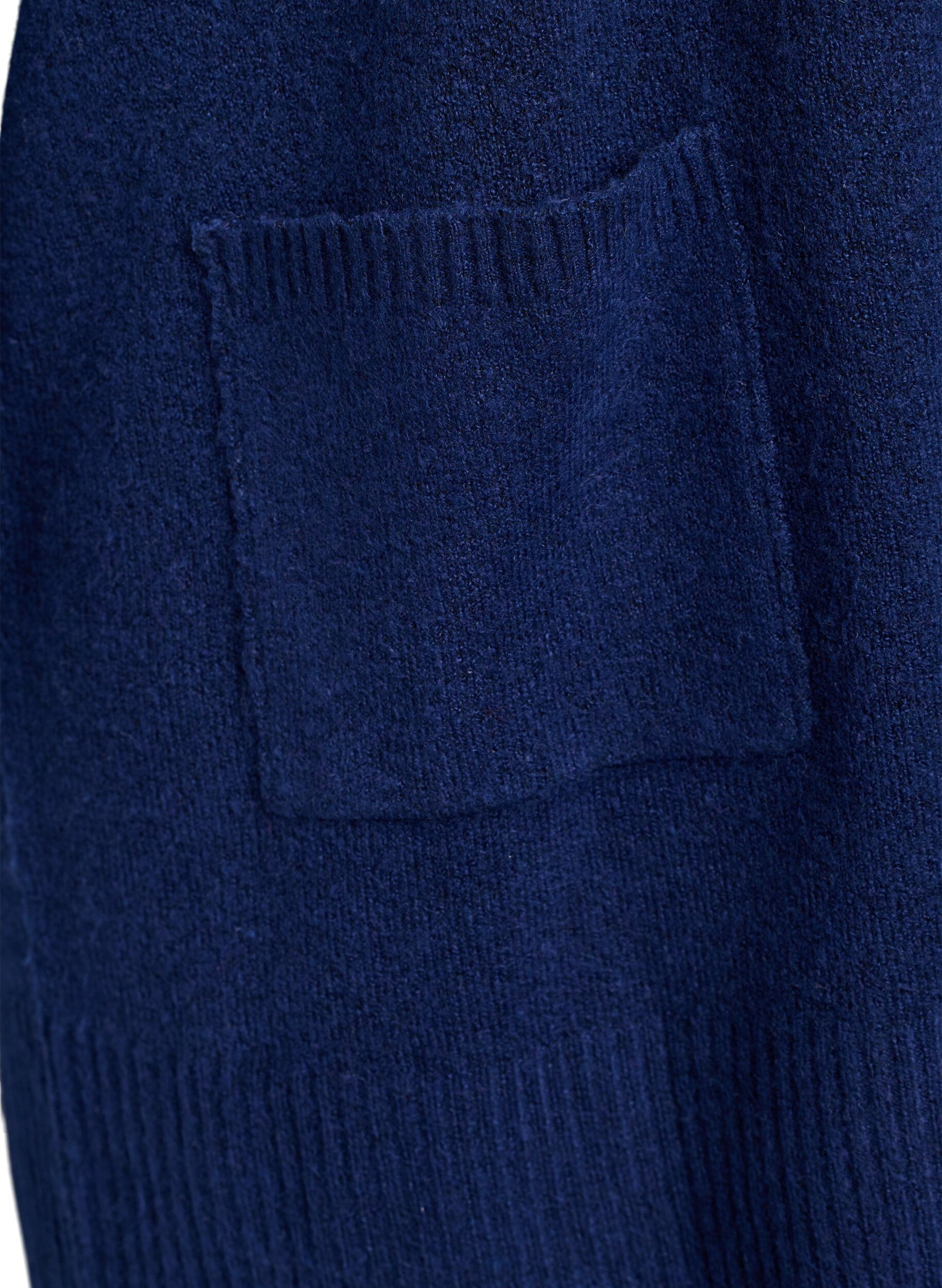 Zizzi Cardigan en tricot c&ocirc;tel&eacute; avec poches, Bleu, Packshot image number 3