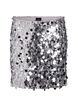 Jupe courte &agrave; sequins avec une ceinture &eacute;lastique, Argent&eacute;, Packshot image number 0